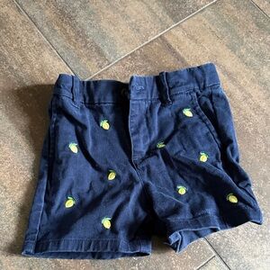 Jacadi Navy Shorts with Yellow Lemon Embroidery